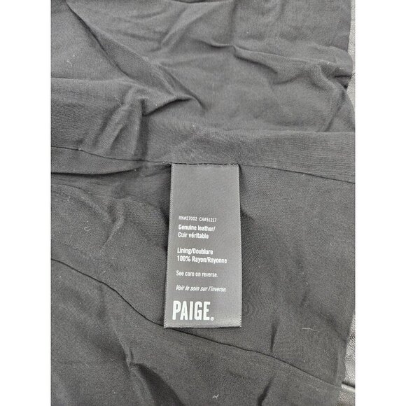 New Paige Yesenia Black Crinkle Leather Blazer Womens S Jacket - Picture 7 of 8